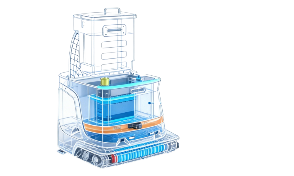 S60 X-Ray Internal View showing Ozone, Nano-Silver, and UV-C modules